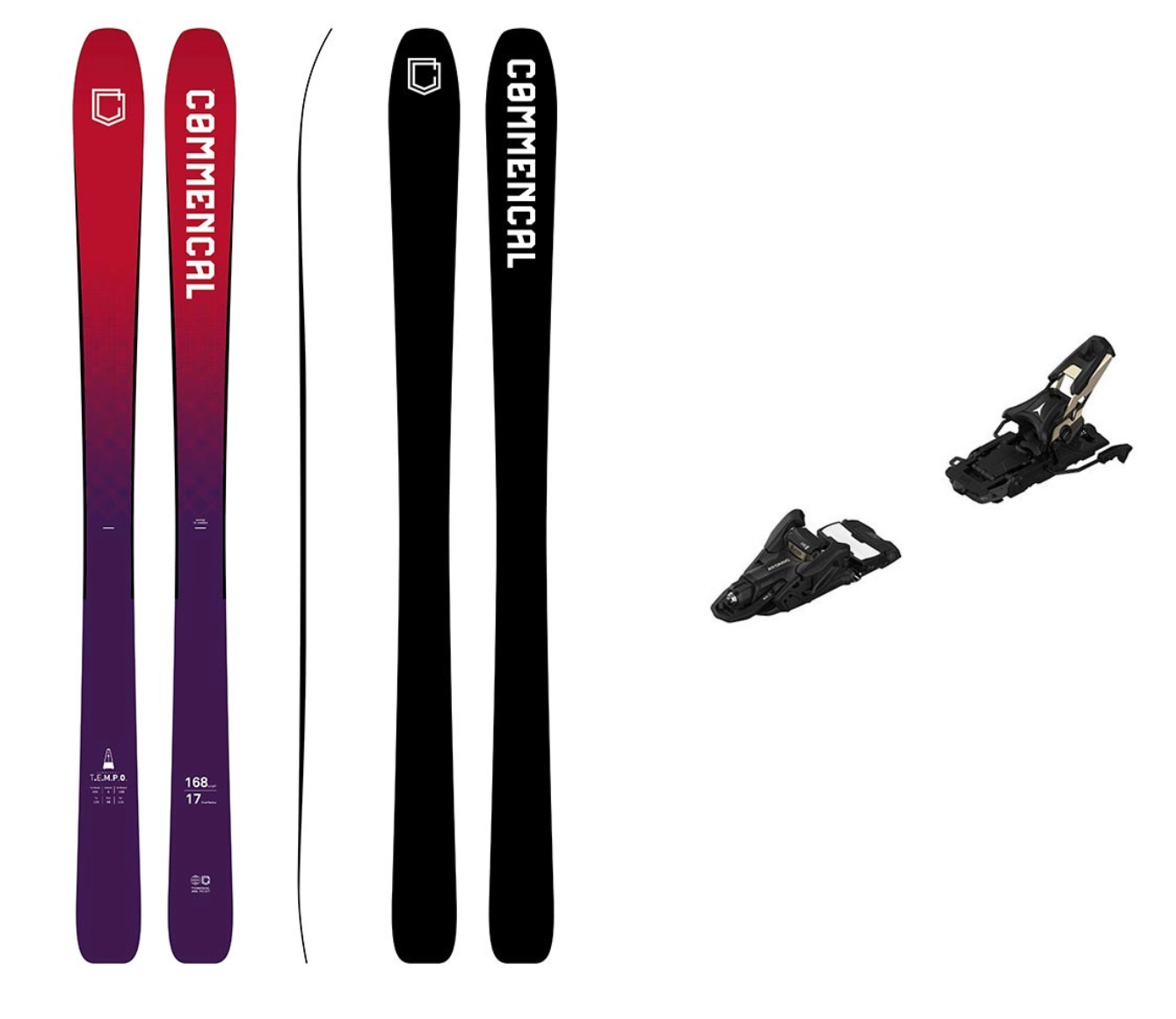 PACK SKIS COMMENCAL TEMPO SUNRISE + FIX HYB SHIFT 13 MNC BL/GD 100MM